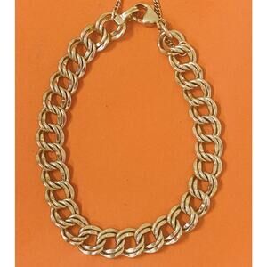 James Avery RETIRED 14k Gold HEAVY Double Curb Charm Bracelet 8”